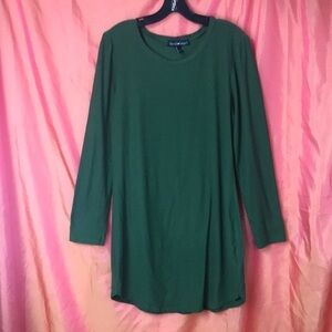 Derek Heart Women’s Tunic XL Olive Green Long Sleeve Crew neck EUC